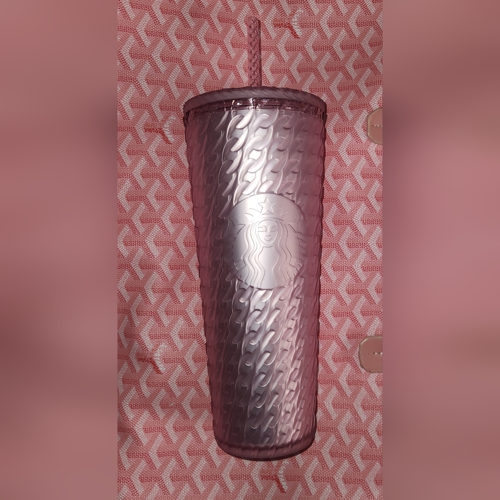 NWT Starbucks Textured Pink Tumbler 24oz